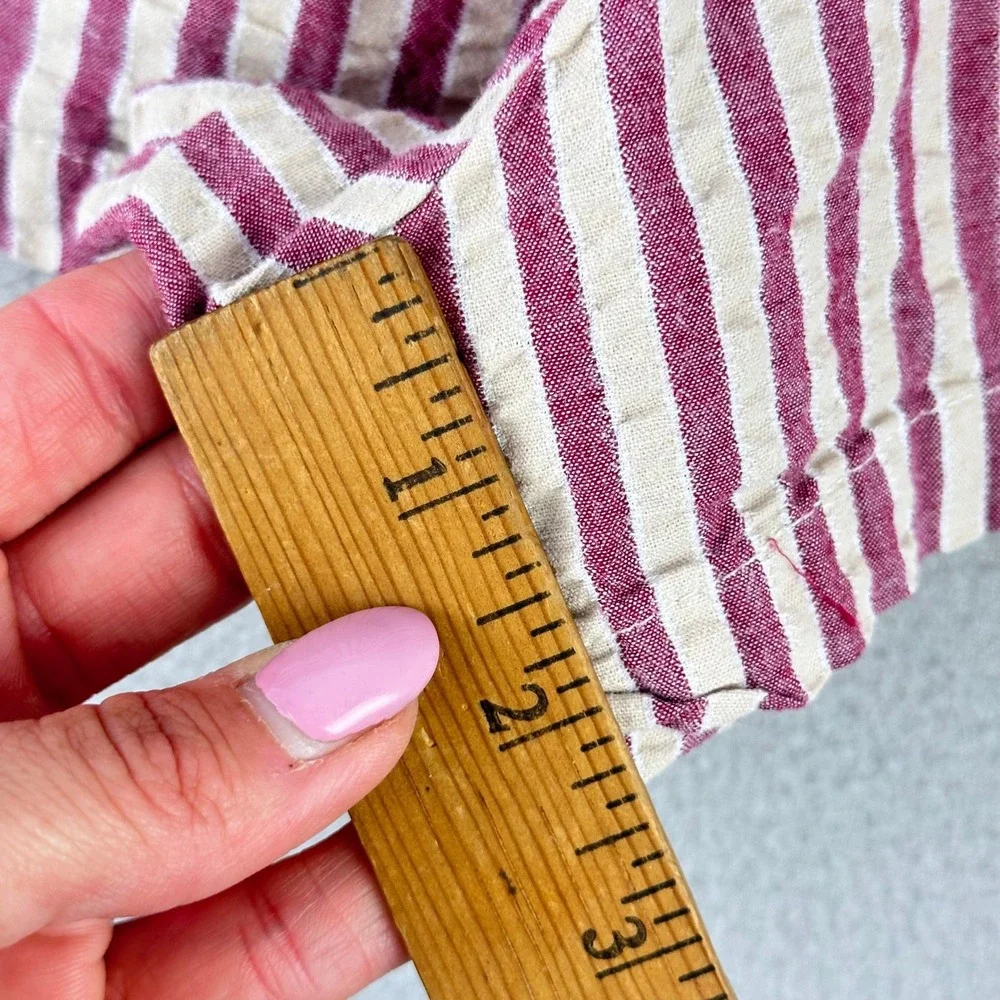 Cider Shorts Women XS Striped Red/White Casual Paperbag Waist‎ Cotton Beach